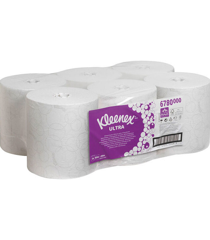 KCP Kleenex Ultra Χειροπετσέτα σε Ρολό, Λευκή, 1φυλλη, 150m
