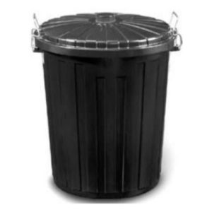 Κάδος πλαστικός στρογγυλός 55 L μαυρος