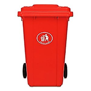 Κάδος πλαστικός 240L τροχήλατος με πεντάλ (κοκκινο)