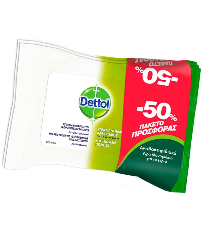 Dettol Υγρά Απολυμαντικά Μαντηλάκια 15 Sheets