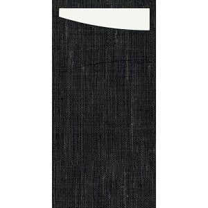 Duni Sachetto Dunisoft Black/White 11,5x23cm 60τεμ