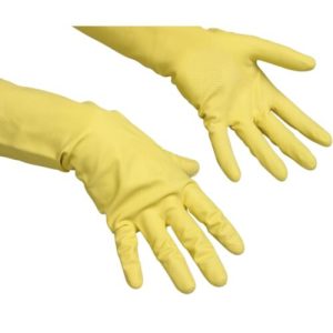 Vileda Contract Γάντια Πολλαπλών Χρήσεων Latex L Κίτρινα 2τεμ