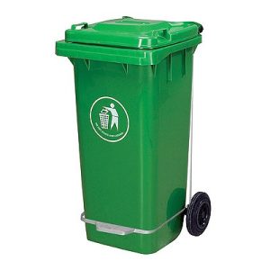 Κάδος πλαστικός 120L τροχήλατος με πεντάλ (πρασινος)