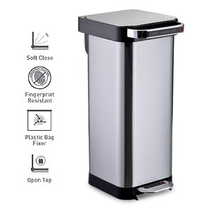 Κάδος ανοξείδωτος COMPACTOR 25L με πεντάλ και πρέσσα