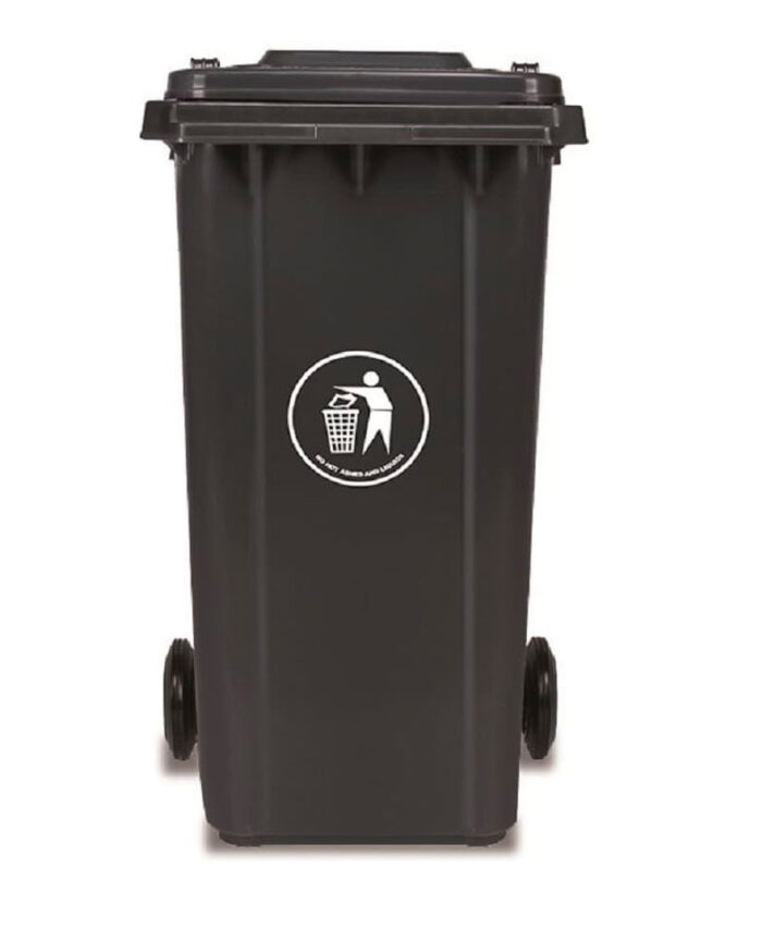 Κάδος πλαστικός 240L τροχήλατος με πεντάλ (γκρι)