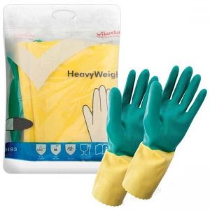 Vileda Heavyweight Γάντια Πολλαπλών Χρήσεων Latex M Πράσινα 2τεμ