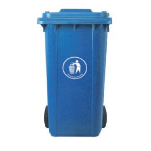 Κάδος πλαστικός 240L τροχήλατος με πεντάλ (μπλε)