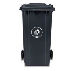 Κάδος πλαστικός 120L τροχήλατος με πεντάλ (γκρι)